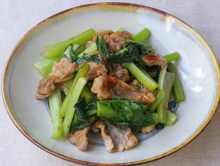 豚肉と小松菜の中華風炒め