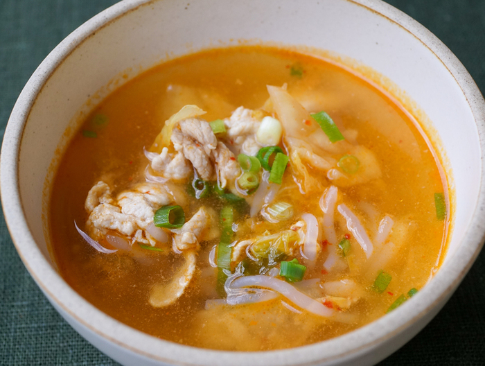 豚肉としらたきのキムチスープ