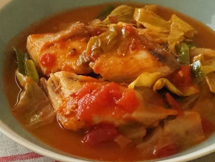 ぶりとキャベツのトマト煮