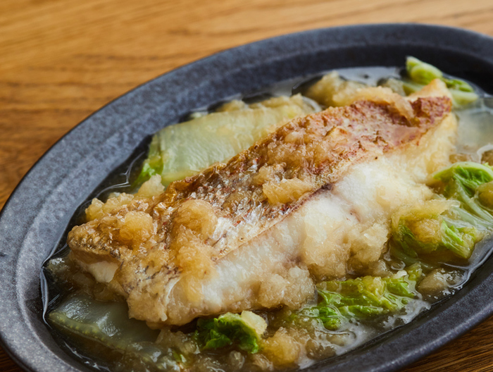 やさしい味わい たいと白菜のおろし煮