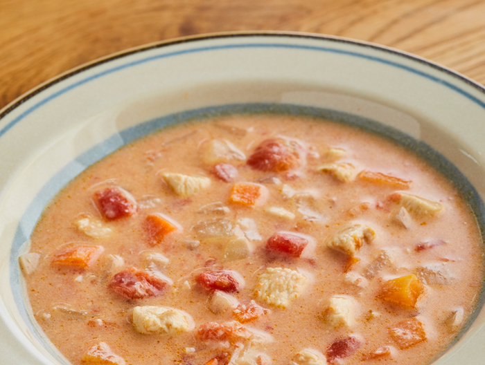 塩麹のトマトチキンチャウダー