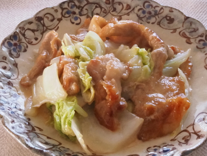 豚肉と白菜のオイマヨ炒め