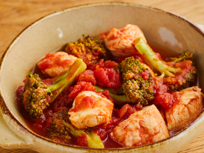 ささみとブロッコリーのあっさりトマト煮