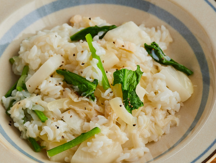 ほたて貝柱とかぶのチーズリゾット