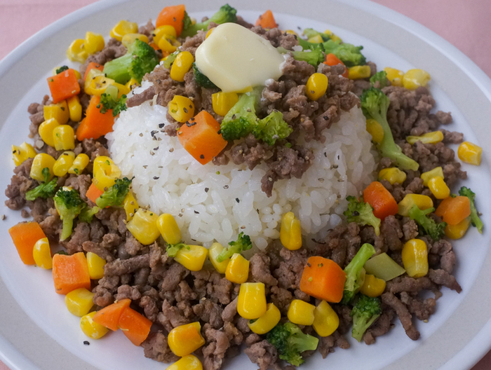 包丁いらず ひき肉でお手軽ペッパーライス