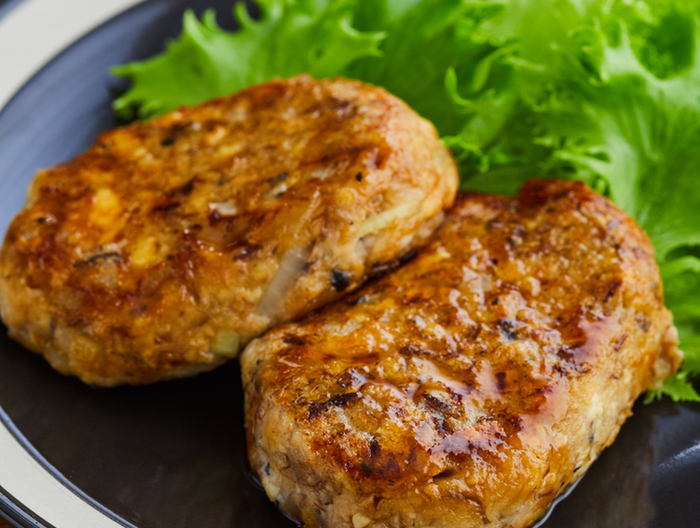 さば缶で照り焼きハンバーグ