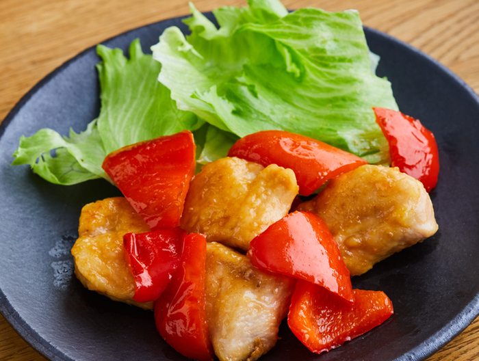 鶏むね肉とパプリカの甘酢だれ焼き