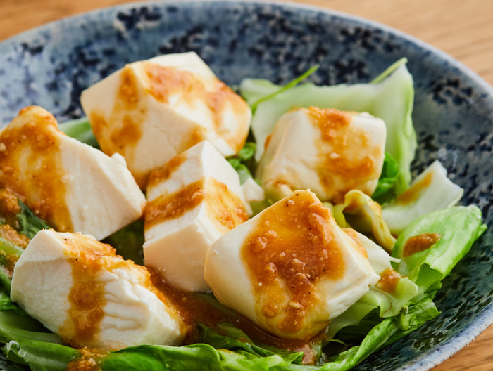 包丁いらず 豆腐とキャベツのごま酢だれ