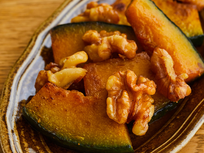 かぼちゃの甘辛くるみ炒め