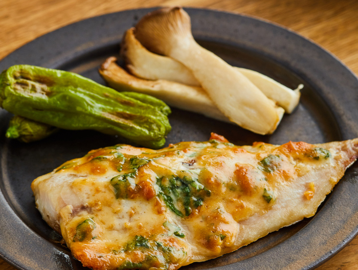 あじの青じそみそマヨ焼き