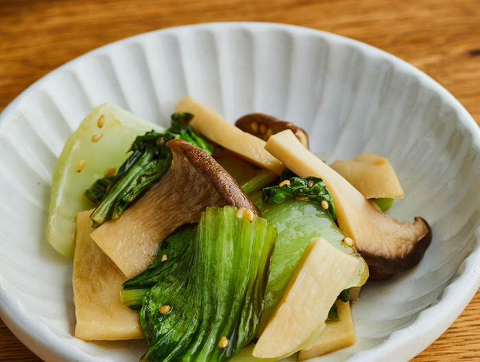 チンゲン菜とエリンギのレンジ蒸し