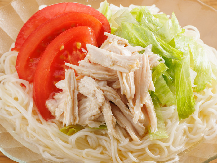 そうめんで冷やし中華風