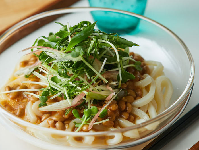 薬味たっぷり納豆冷やしうどん