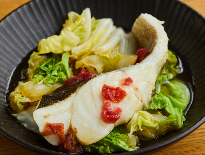 たらと白菜のレンジ梅煮