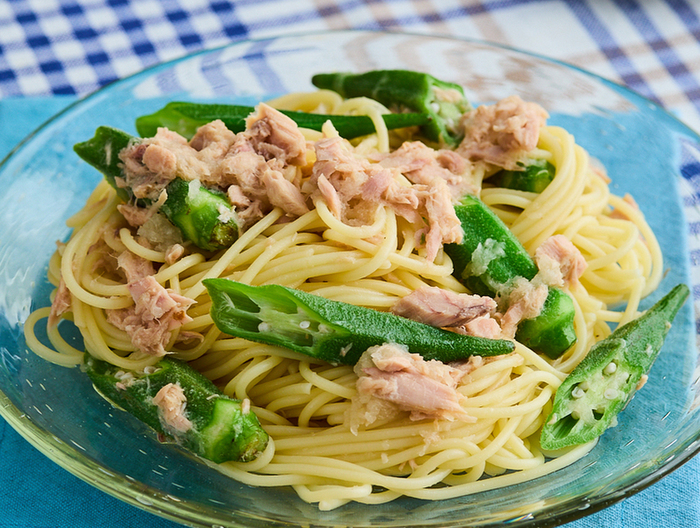 ツナとオクラの冷製パスタ