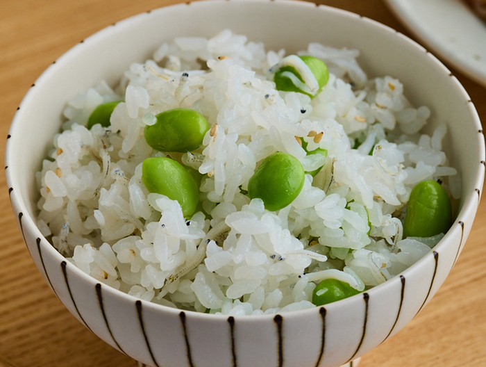枝豆としらすの混ぜご飯