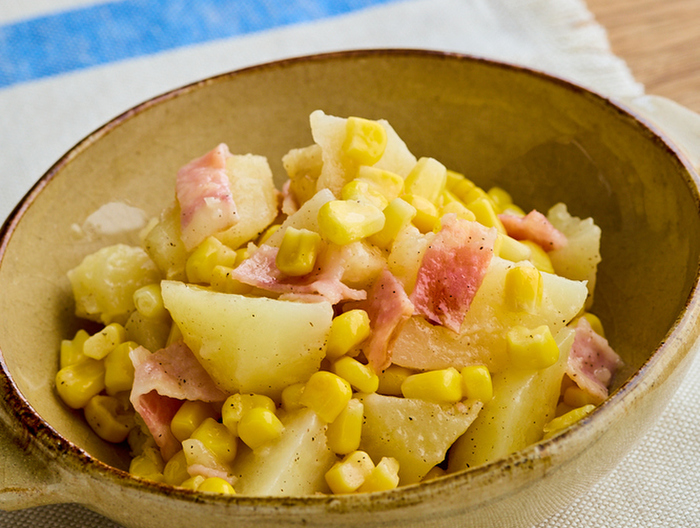 電子レンジで コーンの粉ふき芋