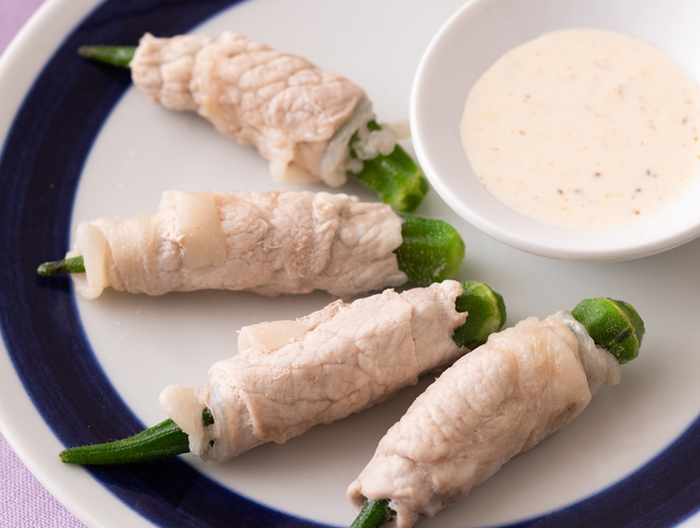 オクラの豚巻き蒸し