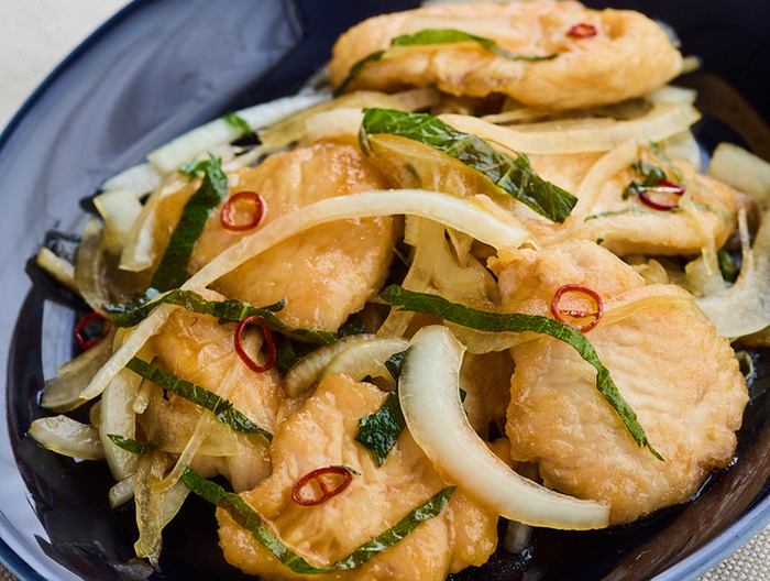 揚げない 鶏むね肉と青じそ南蛮漬け