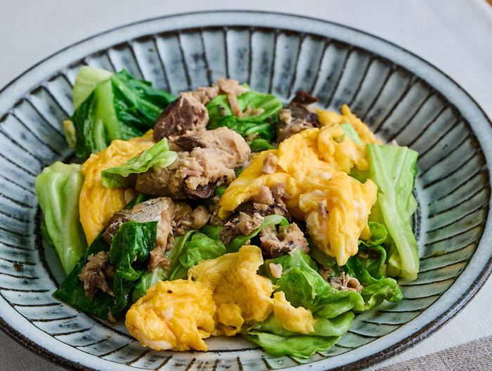 さば缶とキャベツの卵炒め