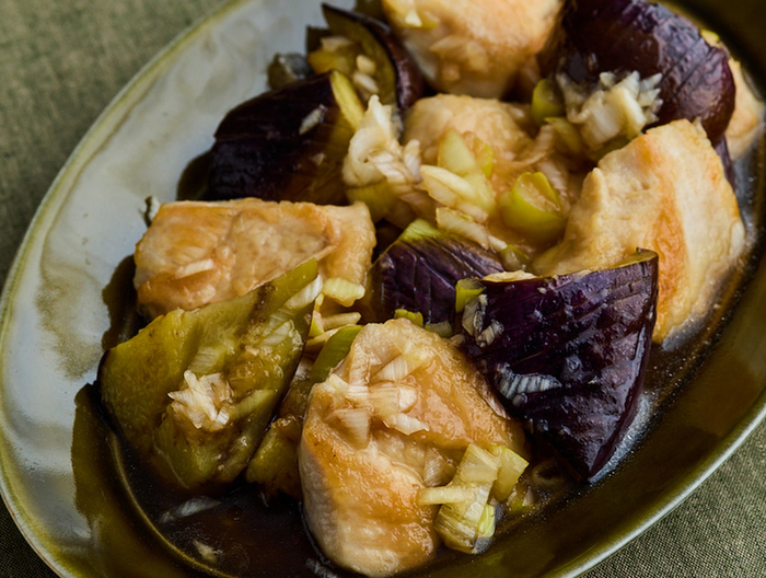 鶏むね肉となすの焼き浸し