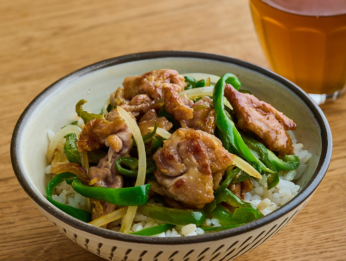 豚こまピーマン丼
