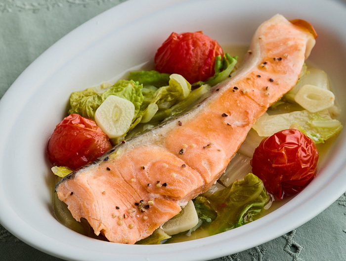 鮭と白菜の洋風蒸し