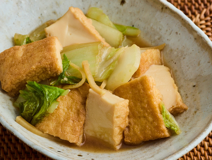 厚揚げと白菜のしょうが煮