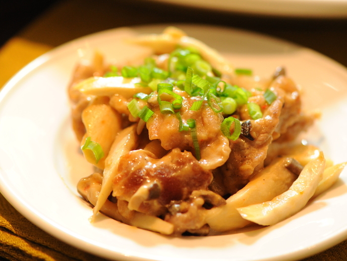 豚肉ときのこのぽん酢柚子こしょう炒め