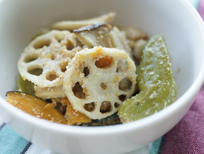 焼き野菜のごま酢和え