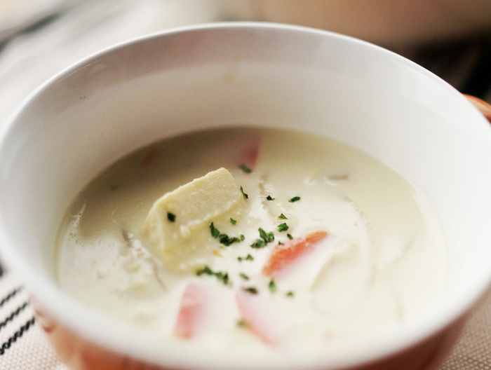 高野豆腐の豆乳スープ