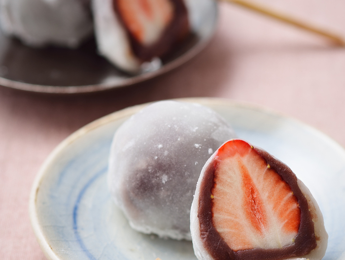 いちご大福 白玉粉をレンジでチン