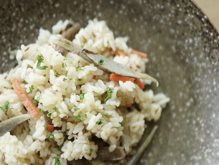 根菜のスパイシーピラフ