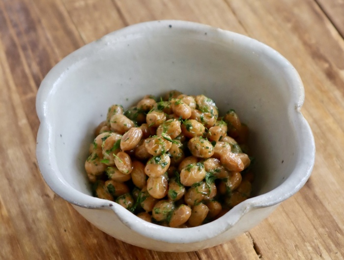 青海苔と和からしの納豆
