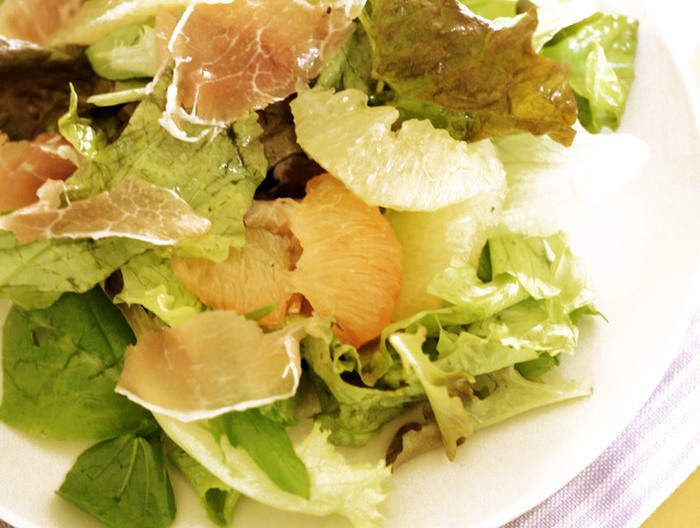 グレープフルーツドレッシングのサラダ