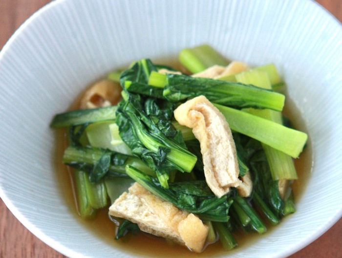小松菜と油揚げの煮浸し