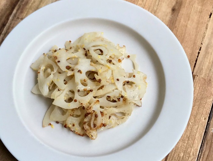 れんこんの粒マスタードソテー