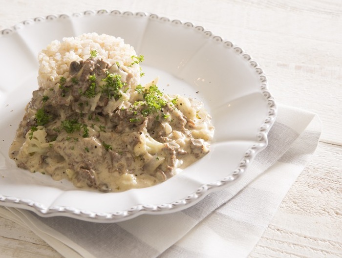 白いビーフストロガノフ