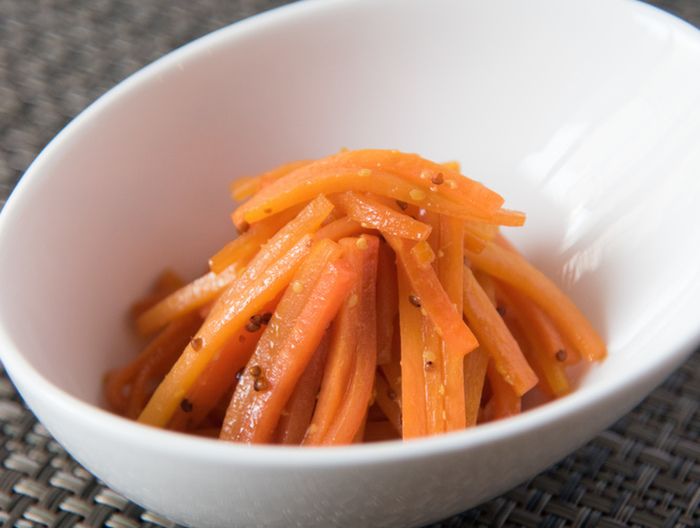 にんじんだけのハニーマスタードきんぴら