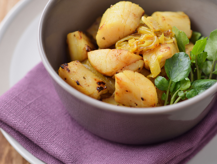 ほたてとじゃがいものカレーソテー