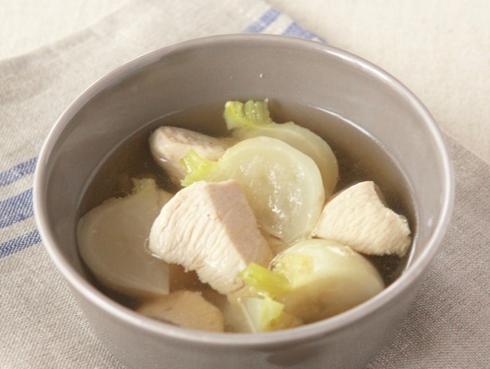 かぶの鶏むねの洋風スープ