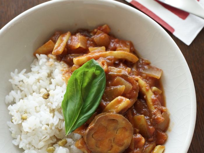 野菜たっぷり いかとなすのカレー
