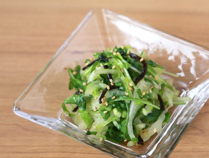 白菜と水菜のゆず胡椒 塩昆布サラダ