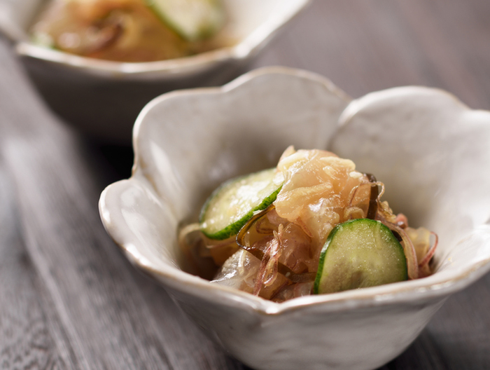 鯛とみょうがの塩昆布和え