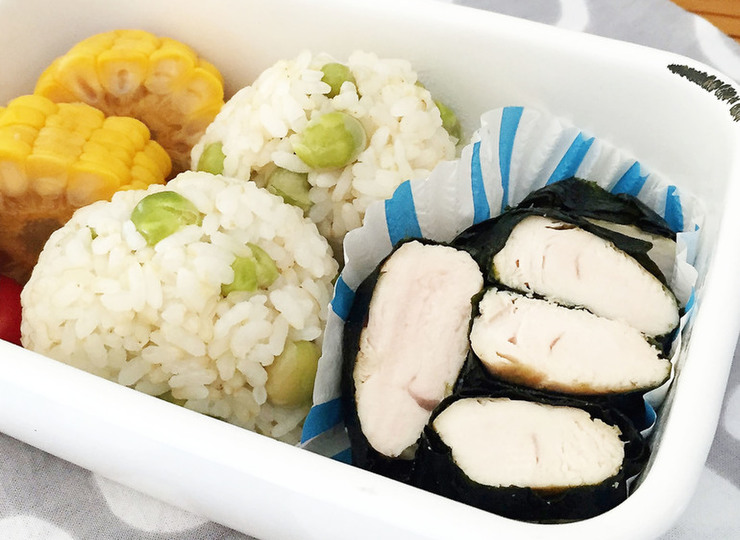 お弁当 鶏ささみの海苔巻き
