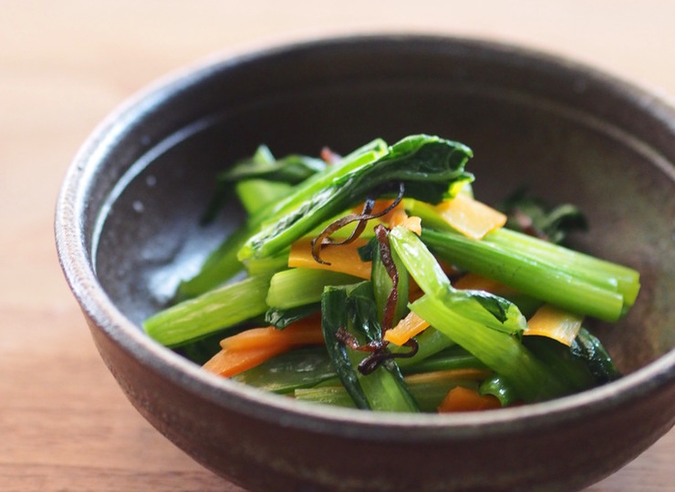 小松菜と塩昆布のナムル風