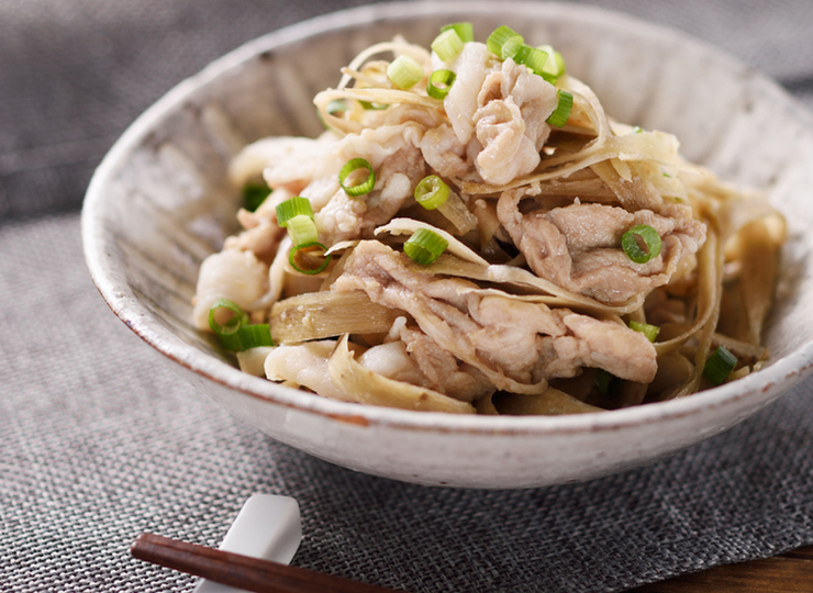 レンジで作る 豚肉とごぼうの生姜煮風