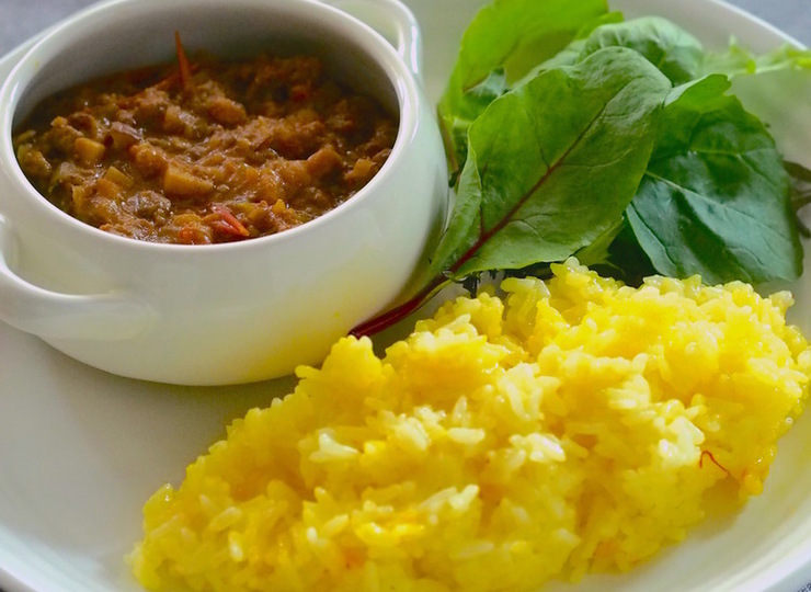 牛ひき肉のキーマカレーライス　100%カカオチョコレート風味