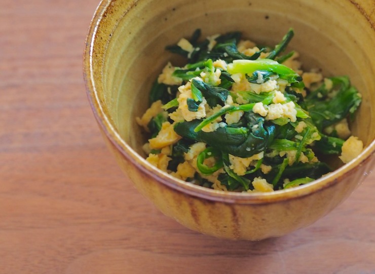 ほうれん草の菜種和え わさび風味