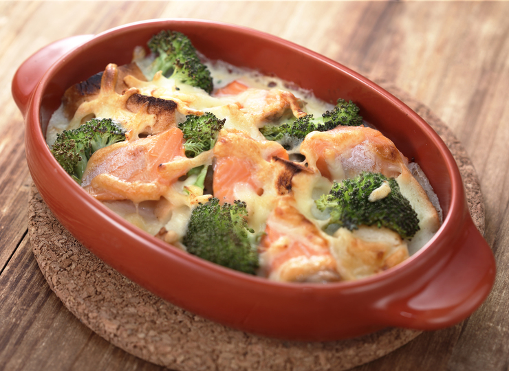 鮭とブロッコリーのお手軽パングラタン